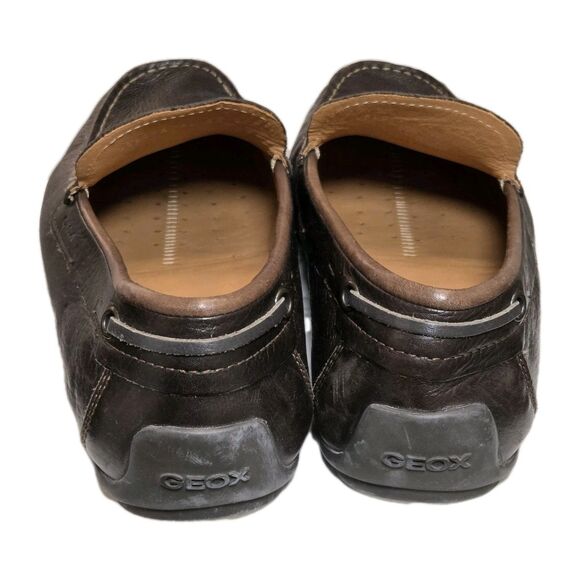 GEOX Respira Giona Brown Leather Loafers Driving Shoes Mens US 9 / EU 42 Slip On main image 4